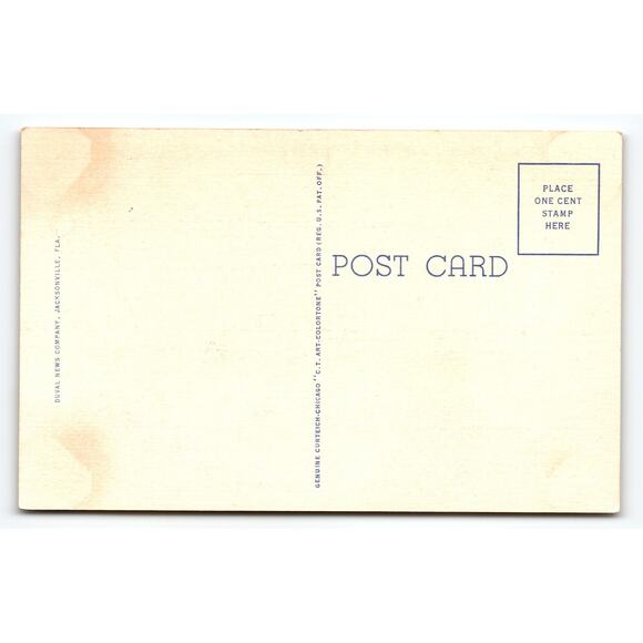 Vintage Linen Postcard St. Augustine FL Fountain of Youth Comic 1940s - Picture 2 of 2